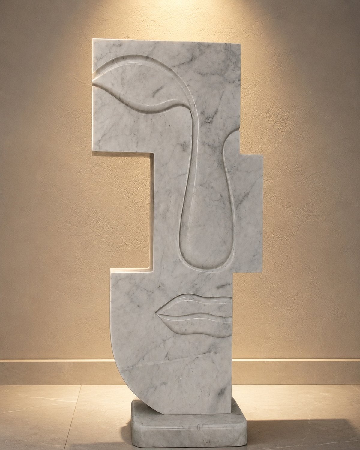 Face — carved in carrara marble