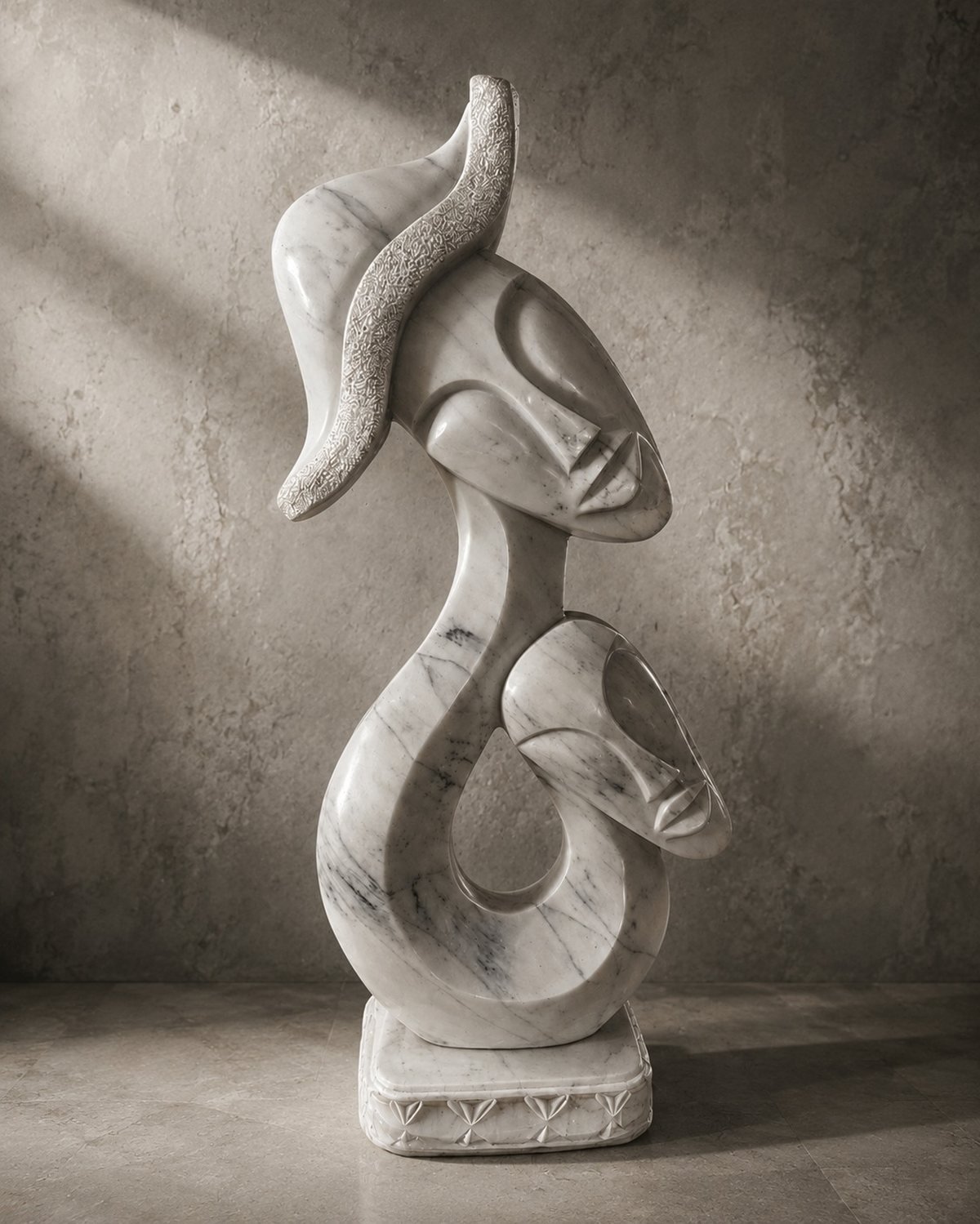 Two figures &mdash; carrara marble