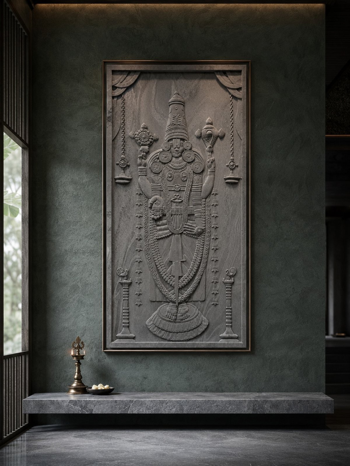 Balaji — carved in grey stone