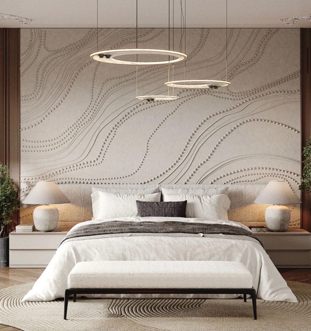 Large-format carved limestone relief wall supplied as a coordinated architectural feature