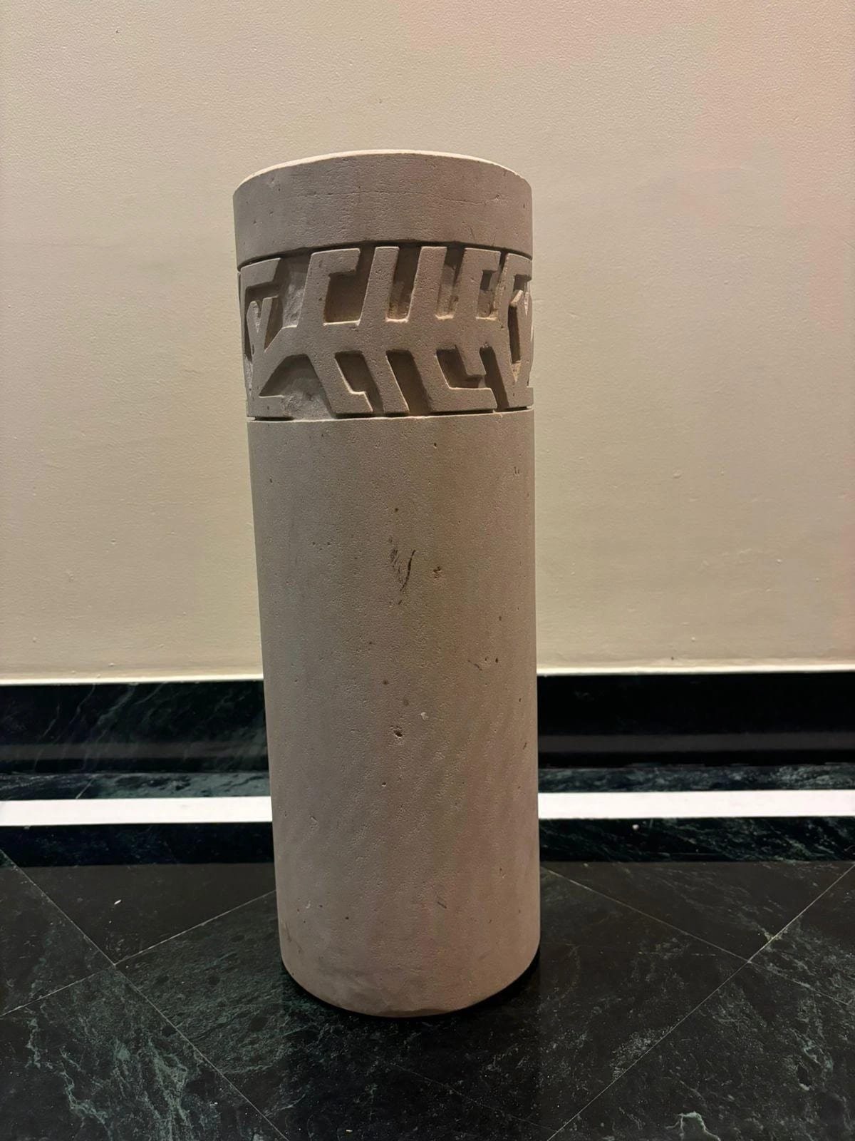 Pierced band stand — carved in beige sandstone