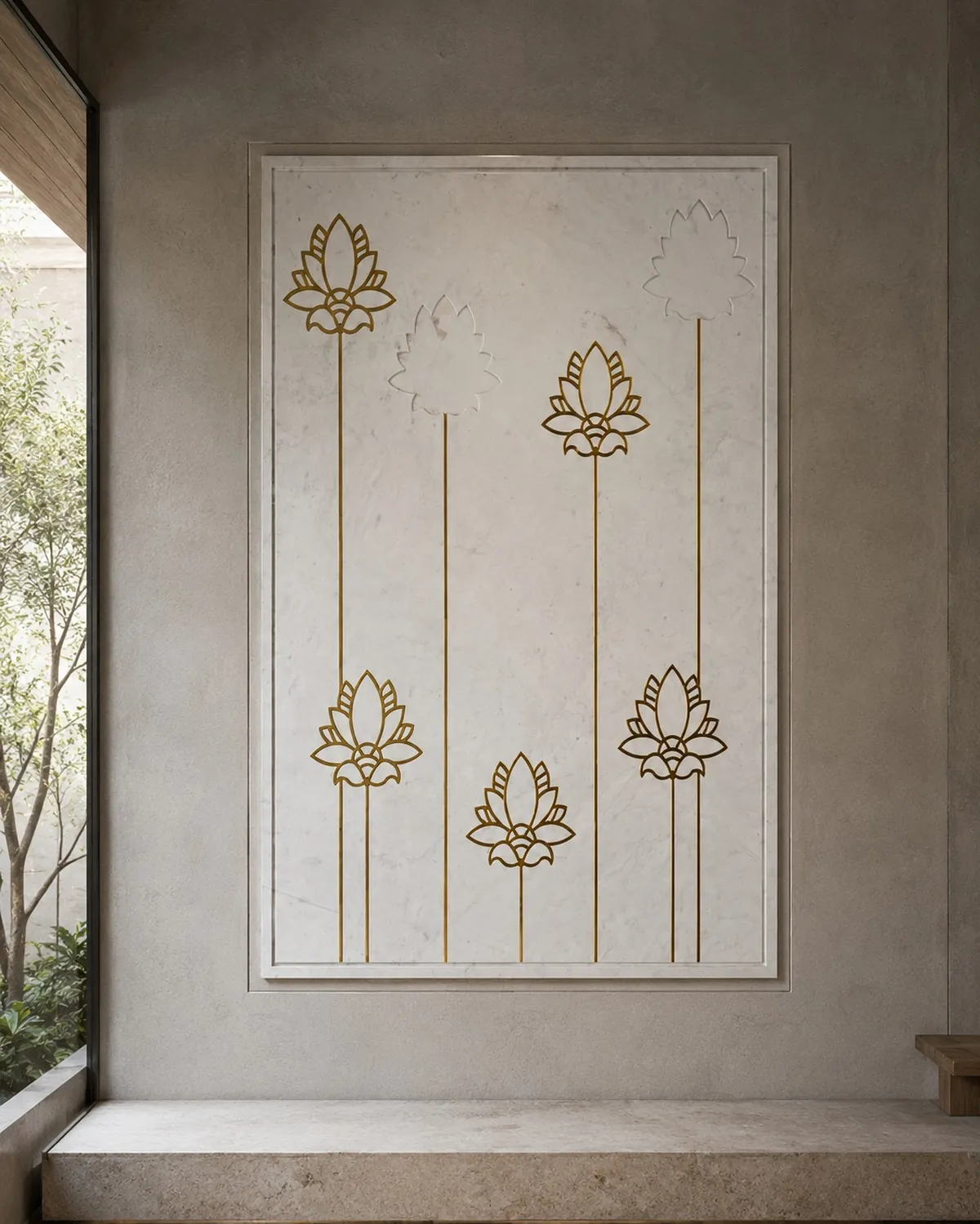 Lotus stems — Marble & brass