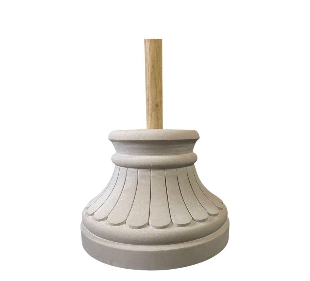 Parasol base, fluted — carved in sandstone