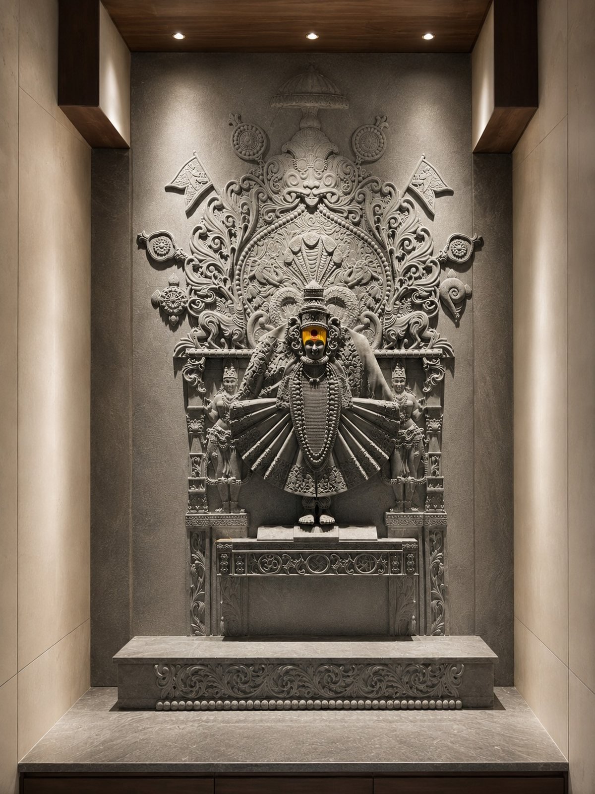 Shrinathji shrine &mdash; grey stone