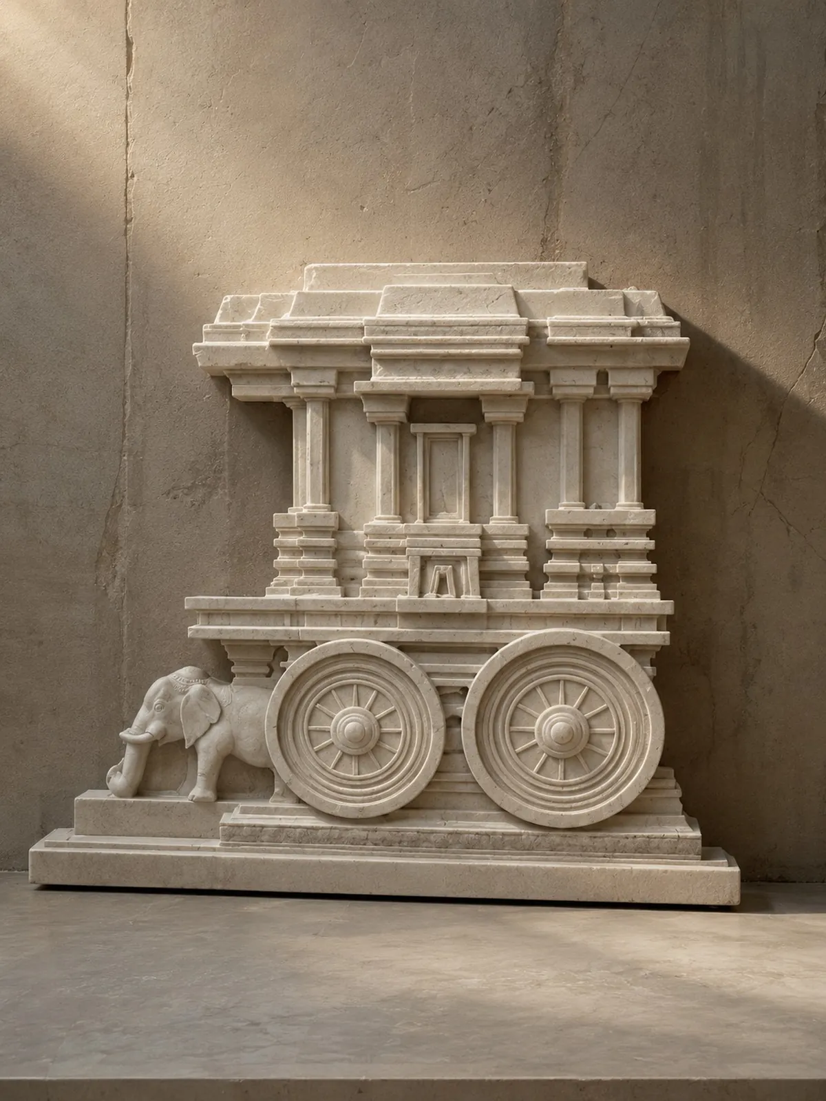 Temple chariot — Beige limestone