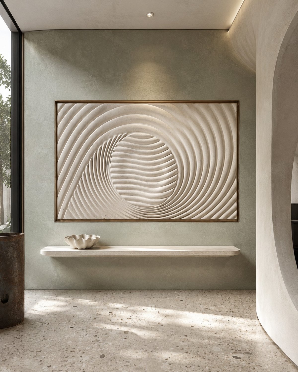 Wave vortex &mdash; travertine